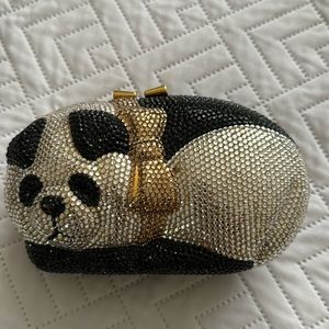 Studded panda clutch